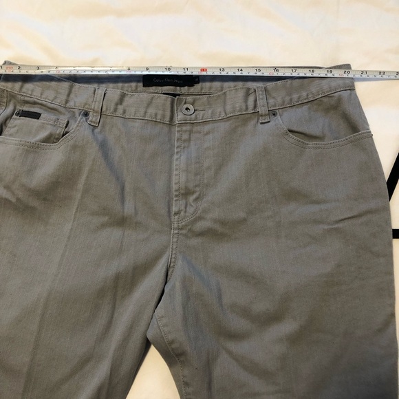 Mens 40/32 Calvin Klein Grey Textured Straight Leg Chinos Jeans Pants NWOT - Picture 6 of 15